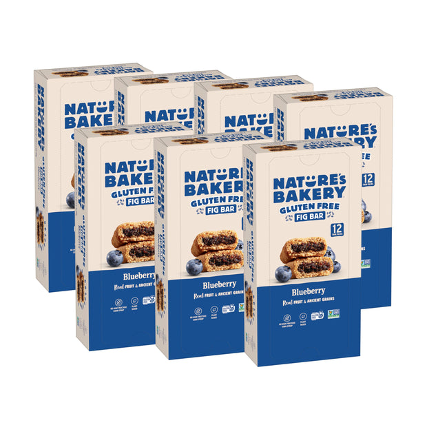 Nature’s Bakery Gluten Free Fig Bars, Blueberry, Real Fruit, Vegan, Non-GMO, Snack bar, 6 boxes with 6 twin packs (36 twin packs)