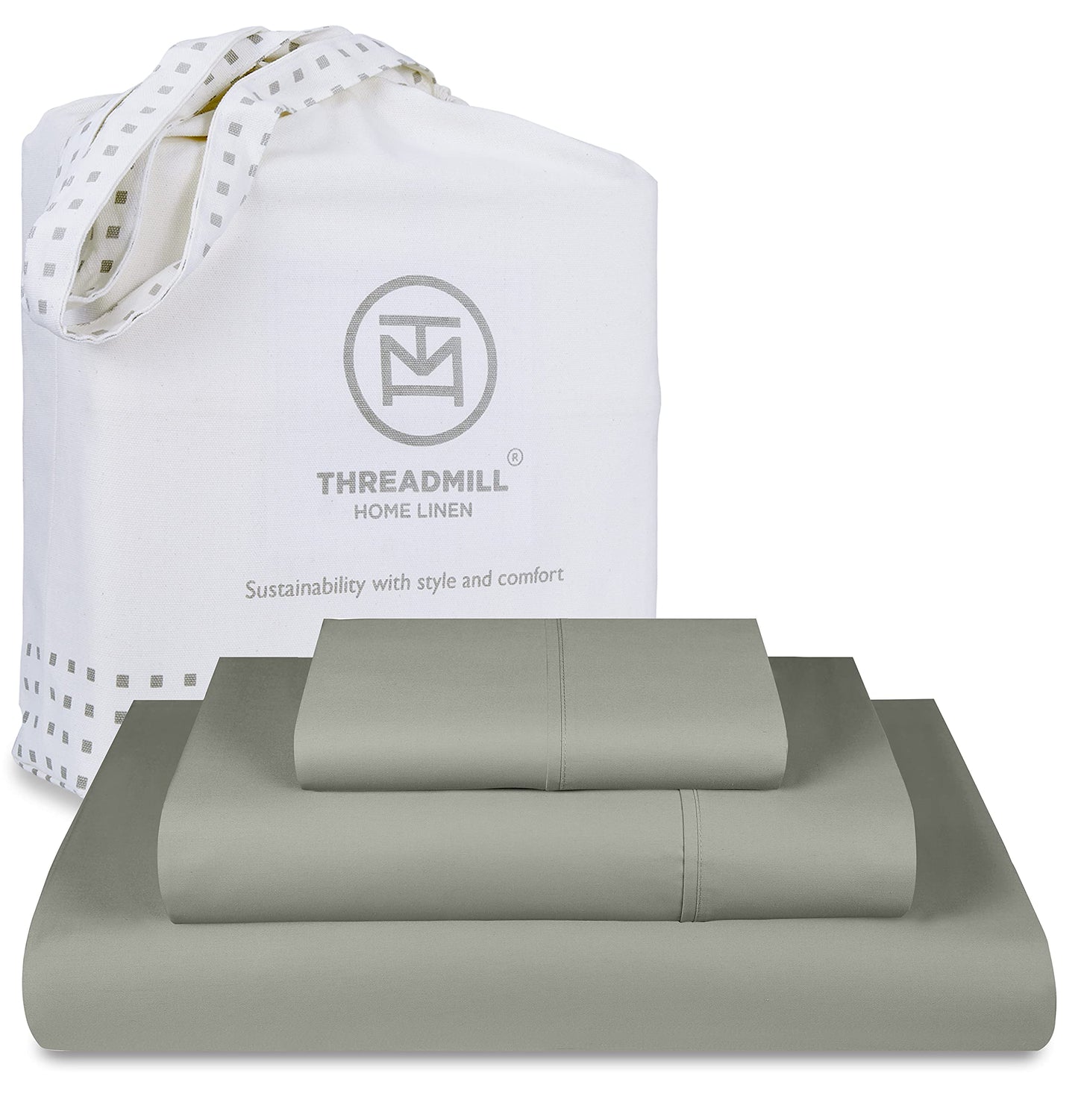 Threadmill Luxury 100% Cotton King Size Sheets Set- 800 Thread Count Jacquard Celine Hotel White, Better Than Egyptian Cotton,4 Pc Striped Bed Set, Damask Bed Sheets with 16" Deep Pocket