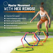 Yes4All Hex Agility Rings/Speed Rings with Carrying Bag – Hexagon Rings, Agility Hurdles for Agility Footwork Training