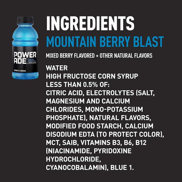 POWERADE Mountain Berry Blast, 12 fl oz, 12 Pack