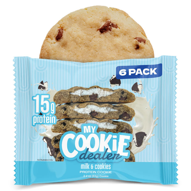 My Cookie Dealer Protein Cookies, Variety Pack (5-Pack, 2.2oz Each) - 15-17g of Protein per Cookie - Individually Wrapped Travel Snacks