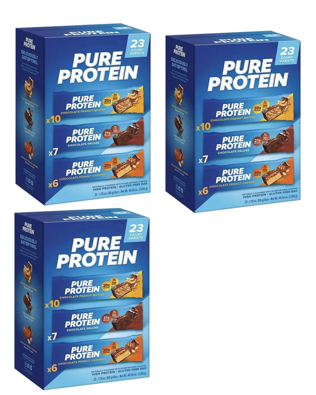Pure Proteins Bar, Nutrient Rich Snacks with High Protein for Energy Support, Minimal Sugar, Gluten-Free, Variety Pack 20g Protein, BULK (23 Pack) (1-Pack, Mix)