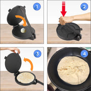 10 Inch Cast Iron Tortilla Press by StarBlue with FREE 100 Pieces Oil Paper and Digital Recipes e-book - Tool to make Indian style Chapati, Flour Tortilla, Roti