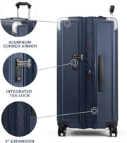 Travelpro Platinum Elite Hardside Expandable Checked Luggage, 8 Wheel Spinner, TSA Lock, Hard Shell Polycarbonate Suitcase, True Navy Blue, Checked Large 28-Inch