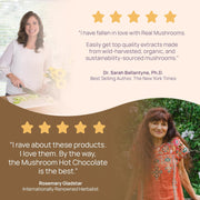 Real Mushrooms Organic Hot Chocolate Mix with Reishi, Turkey Tail, Chaga, Shiitake, Maitake – Cacao Powder Organic Mushroom– 5 Defenders Mushroom Cacao Powder, Vegan, Gluten-Free, 15 Servings