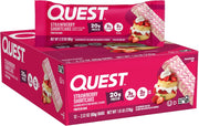 Quest Nutrition Protein Bars, Strawberry Shortcake, 20g Protein, 2g Sugar, 3g Net Carbs, 10g Fiber, Gluten Free, 12 Count