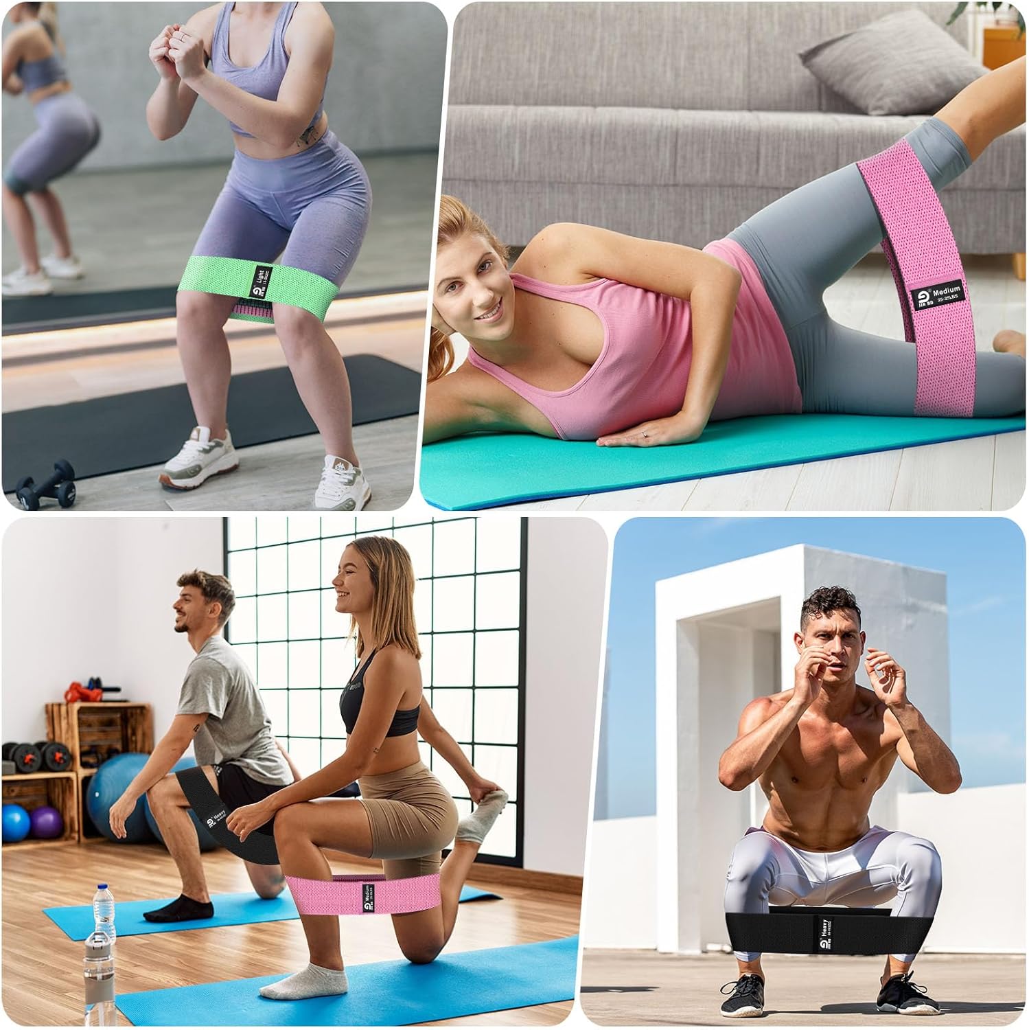 Fabric Resistance Bands, Hip and Leg Shaping Bands, Elastic Bands of Different Levels, Suitable for Both Men and Women for Yoga, Rehabilitation, Pilates, Fitness and Home Workouts