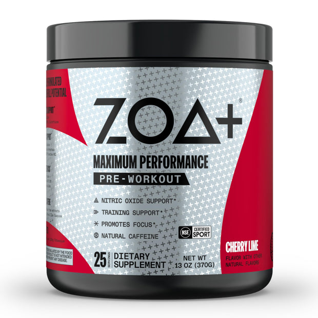ZOA+ Zero Sugar Pre Workout Powder, Wild Berry - NSF Certified for Sport with Electrolytes, Creatine, Beta Alanine, Ginkgo Biloba, 200mg Caffeine - 25 Servings