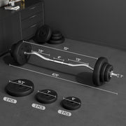 Yaheetech Barbell Set - Olympic Curl Bar & Weights (66LB, 55LB, 44LB) with Chrome Finish & Black Color