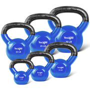 Yes4All Kettlebell Set Vinyl Coated Weights Combo for Full Body Workout Equipment Push up, Grip Strength Training, Dumbbell Weights Exercises