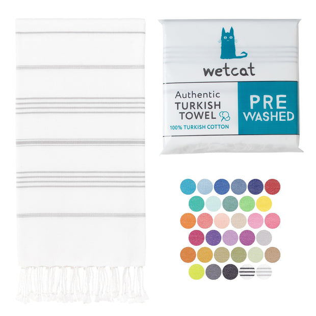 WETCAT Turkish Beach Towel Oversized (38"x71") 100% Turkish Cotton, Made in Turkey - Sand Free, Extra Large, Ultra Soft, Quick Drying, Compact & Lightweight for Travel - Blue