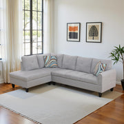 Sectional Couch 103.5" L Shaped Couch Comfy Futon Bed Upholstered Faux Leather 3 Pieces Living Room Furniture Sets with Ottoman and High Density Sponges for Living Room, White