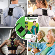 PRIMEKINETIX PostureMedic Dynamic Posture Brace for Neck and Back Support -For Enhanced Shoulder Alignment, Posture Improvement & Stretching- M(Blue)
