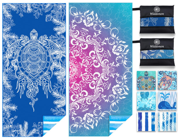 Microfiber Thin Lightweight Beach Towel Sand Free Quick Dry Absorbent Compact Towels for Swimming Pool Camping Beach Accessories Large Easy Pack Travel Things for Vacation Essentials Adult Gift