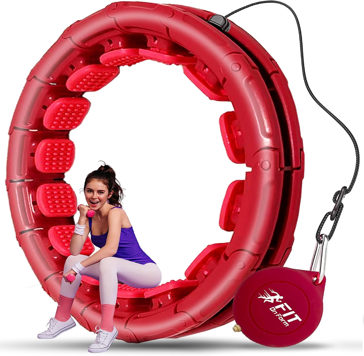 Infinity Weighted Hula Fitness Hoop for Adults Weight Loss, Smart Exercise Hola Circle Hoop for Women Abs Workout