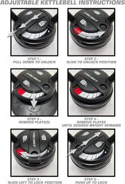 Tru Grit Fitness - Adjustable Kettlebell Weight Set - 20LB - Home Gym or Office Strength Training Equipment