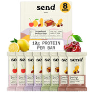 Send Bars Plant-Based Vegan Healthy Protein Bars, With Greens (Peanut Cacao Crunch, 8 Bars) – Only Real Ingredients, Zero Added Sugar, Gluten-Free, Dairy-Free