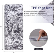 Non-Slip TPE Yoga Mat for Women & Men, 72"x24" Extra-Long Pilates Mats for Hot Yoga, HIIT, Floor Workouts, Lightweight Fitness Mat with Dual Grip