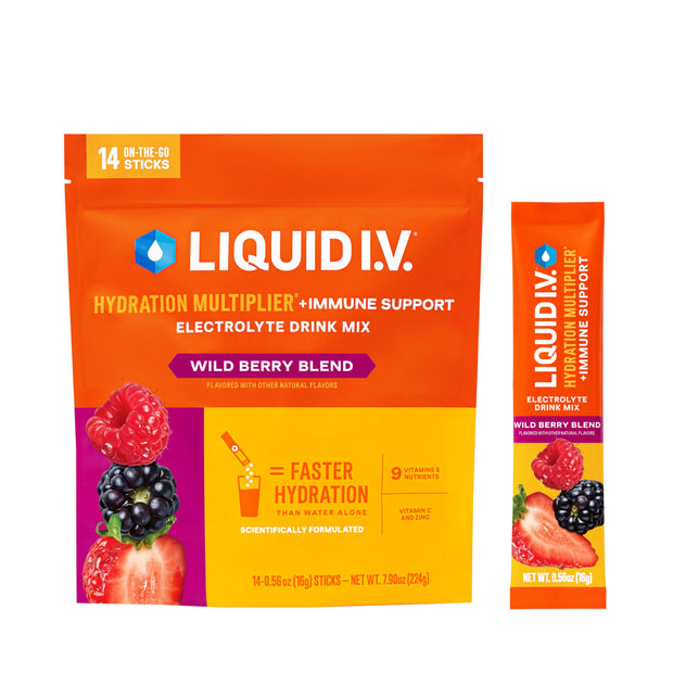Liquid I.V.® Hydration Multiplier +Immune Support - Tangerine | Electrolyte Powder Drink Mix | 1 Pack (14 Servings)
