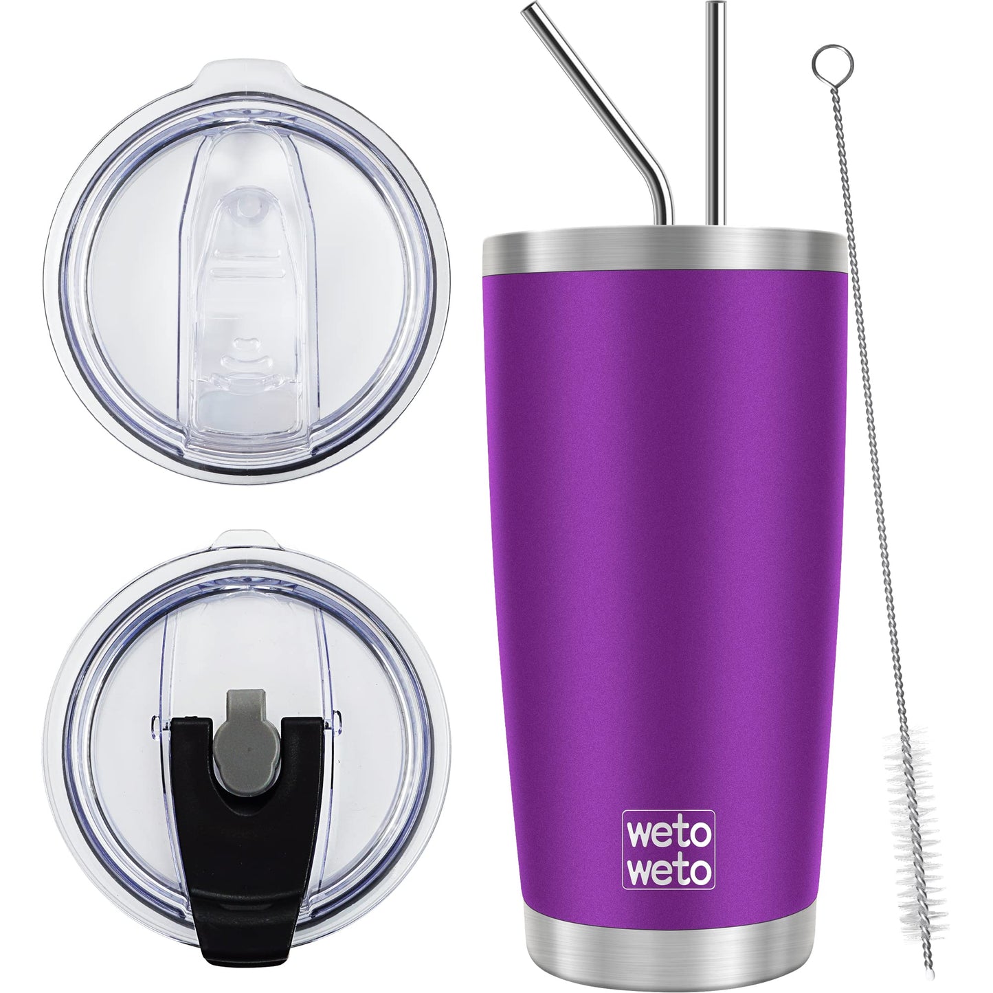 WETOWETO 20oz Tumbler, Stainless Steel Vacuum Insulated Coffee Travel Mug, Double Wall Powder Coated Insulated Coffee Mug Travel Mug with Lid Thermal Cup for Outdoor (Navy Blue, 1 Pack)