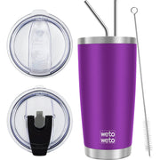 WETOWETO 20oz Tumbler, Stainless Steel Vacuum Insulated Coffee Travel Mug, Double Wall Powder Coated Insulated Coffee Mug Travel Mug with Lid Thermal Cup for Outdoor (Navy Blue, 1 Pack)