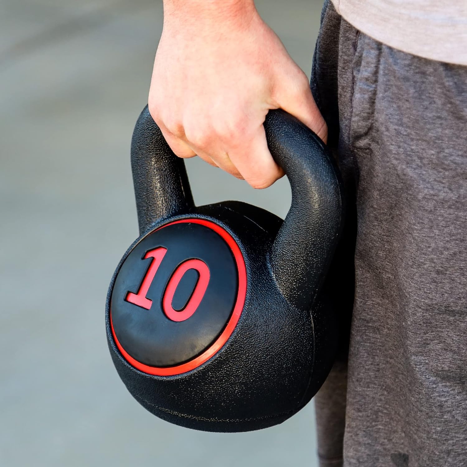 ZENY 3-Piece Kettlebell Set with Storage Rack Heavy Duty Concrete 5 lb 10 lb 15 lb Kettle Bells for Weightlifting, 30 lb Kettlebell Strength Training Kettlebells, Home Gym Equipment