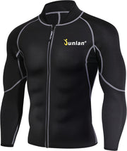 Men Sweat Neoprene Weight Loss Sauna Suit Workout Shirt Body Shaper Fitness Jacket Gym Top Clothes Shapewear Long Sleeve