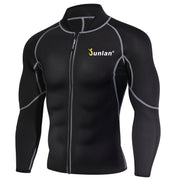 Men Sweat Neoprene Weight Loss Sauna Suit Workout Shirt Body Shaper Fitness Jacket Gym Top Clothes Shapewear Long Sleeve