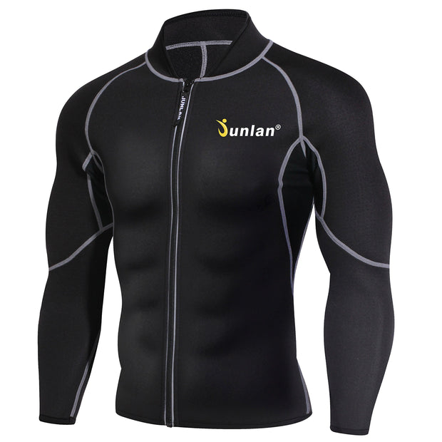 Men Sweat Neoprene Weight Loss Sauna Suit Workout Shirt Body Shaper Fitness Jacket Gym Top Clothes Shapewear Long Sleeve