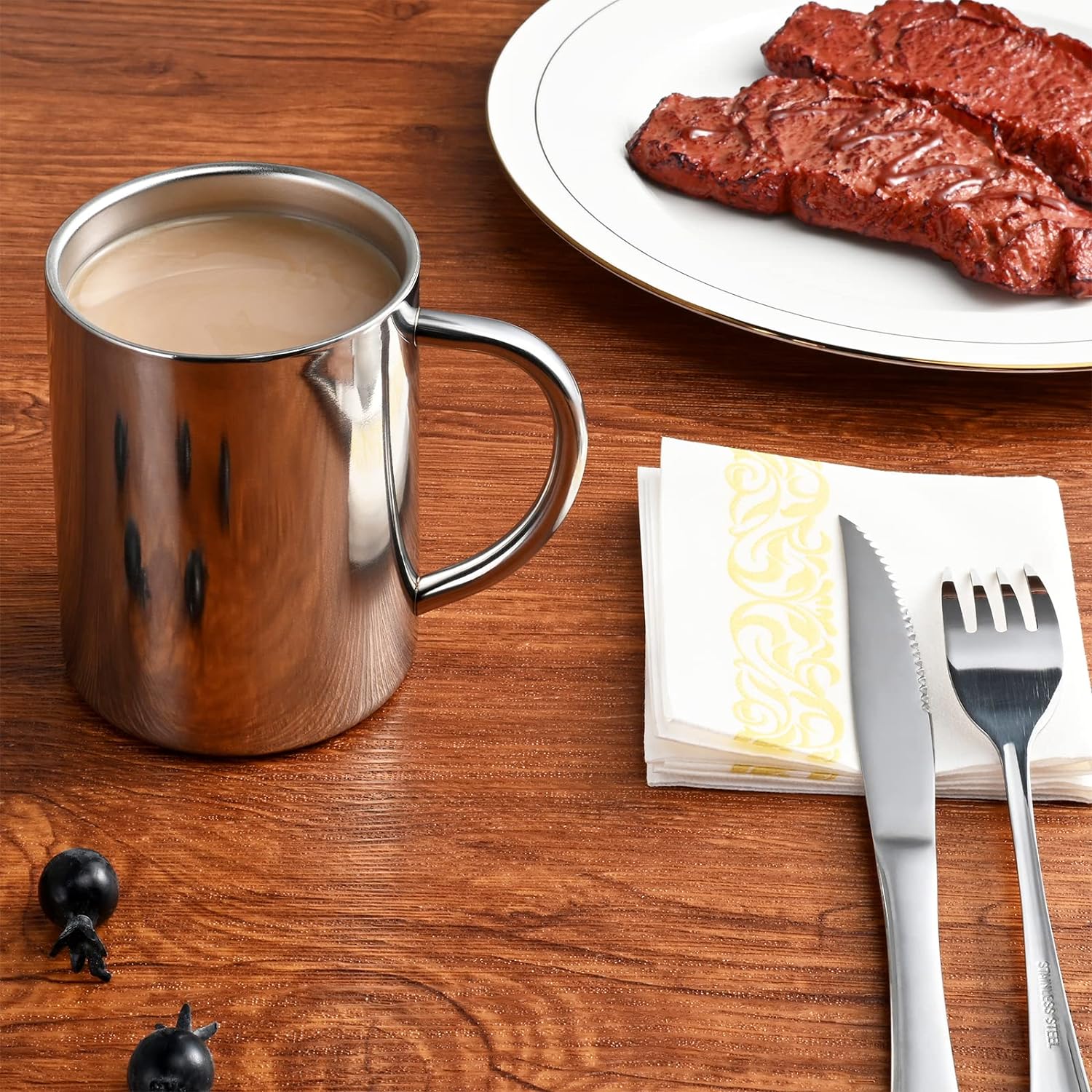 400ml Insulated 304 Stainless Steel Coffee Mug, Double-Wall Vacuum Travel Tumbler, Shatterproof for Camping, Office, and Outdoor - Durable, Perfect for Hot and Cold Drinks.