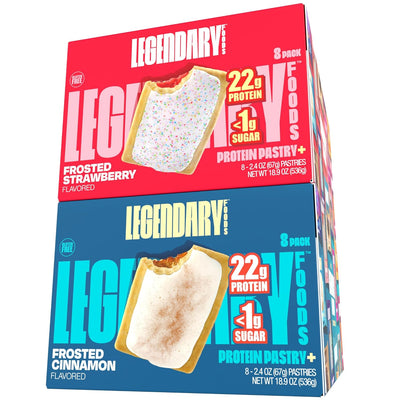 Legendary Foods 22 g Protein Pastry Bundle - Low Carb Meal Replacement Bar - Gluten Free Protien Snacks - Healthy Keto Snack Box - Low Sugar Energy Bars - Bariatric Diabetic Friendly 16 Pack
