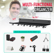 1-Tier Floating Shelf Compatible with Tonal Accessories, Home Gym Storage Shelf, Gym Rack Wall Mount Organizer, Workout Metal Holder, T-Bracket Lock Adapters Hanger, US Patent Holding