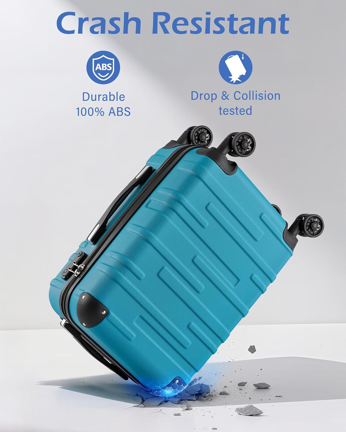 Coolife Luggage Expandable(only 28") Suitcase 3 Piece Set with TSA Lock Spinner 20in24in28in (dark green)