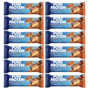 Pure Protein Bars, High Protein, Nutritious Snacks to Support Energy, Low Sugar, 1.75oz Gluten Free, 12 Pack Chocolate Peanut Caramel