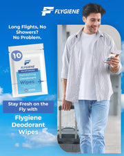 Underarm Wipes for Men & Women – Compact, TSA-Approved, & Convenient Travel Wipes for On-the-Go Freshness - Deodorant Wipes Individually Wrapped – 10 Packs