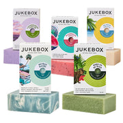 JUKEBOX Soap Sampler Gift Pack- 5 Bar Soaps- Born To Be Wild, Skyy Blue Malibu, Watermelon Disco, Lavender Fields Forever, Island In The Sun