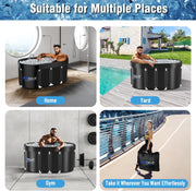 Upgrade 129 Gal XL Large Oval Ice Bath Tub for Athletes, Collapsible Cold Plunge Tub-Multiple Layered for Post-Exercise Recovery, Portable Bathtub for Home, Gyms, Indoor, Outdoor use