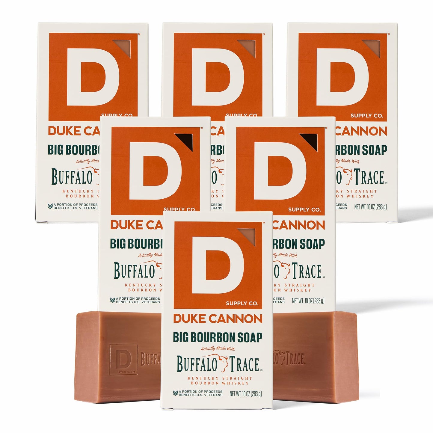 Duke Cannon Supply Co. Big Brick of Soap Bar for Men, LEAF & LEATHER - Extra Large, Masculine Scents, All Skin Types, Paraben-Free, 10 oz (Pack of 6)