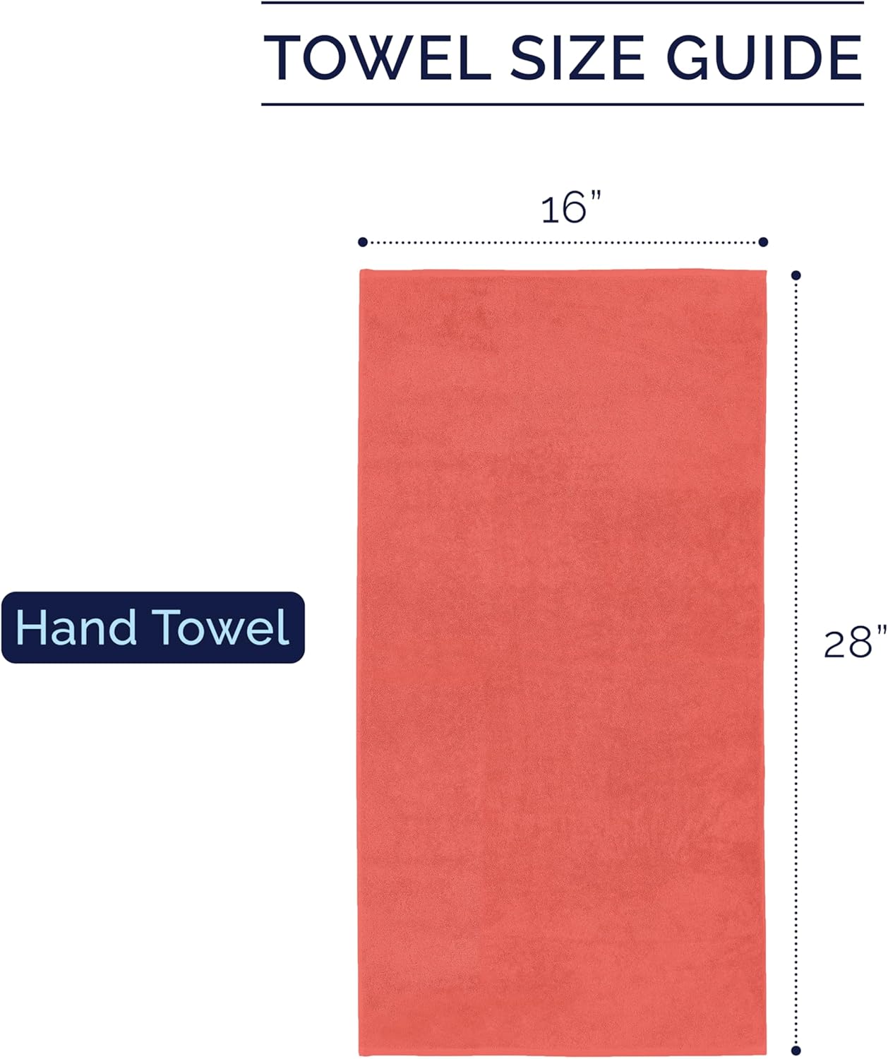 Elegant Comfort Premium Turkish Cotton 4 Pack Hand Towel Set - 16 x 28 inch, Luxurious Hotel Spa Quality 100% Turkish Cotton 4PC Hand Towel Set - Highly Absorbent - Soft Bathroom Towels, Coral