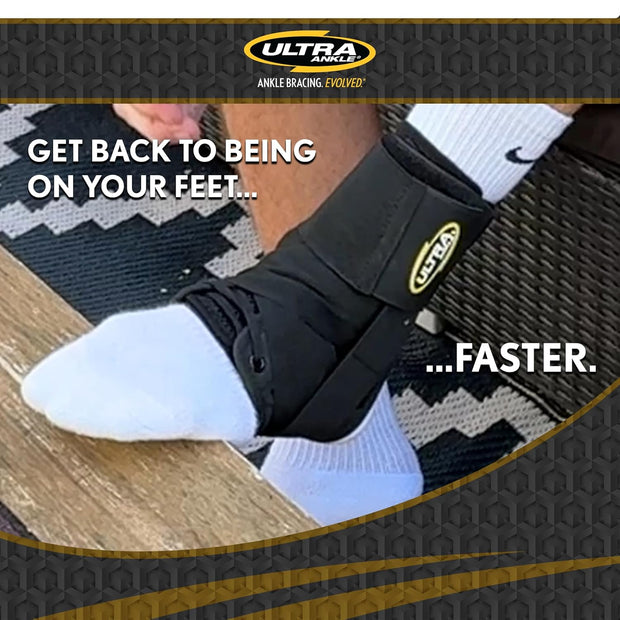 Ultra 360 Lace-Up Ankle Brace Featuring Adjustable Support with Figure-8 Straps to Reduce Ankle Pain and Speed Recovery. Orthopedic Grade Construction for Everyday Wear and Durability for Sports.