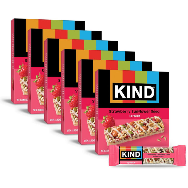 KIND Seeds Fruit & Nuts Snack Bar, Strawberry Sunflower Seed | 5g Protein, High Fiber, Gluten Free Bars, 1.4 OZ, 36 Count