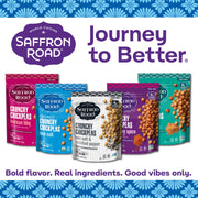 Saffron Road Roasted and Crunchy Sea Salt and Cracked Pepper Chickpeas | High Protein Snacks | Gluten-free, Vegan, Non-GMO, and Certified Halal and Kosher | 5.4oz Pouch | Pack of 6
