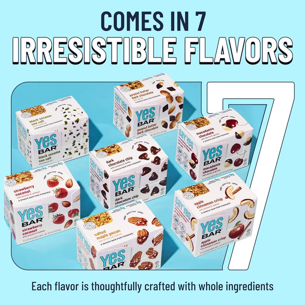 YES Bar – Black Sesame Sea Salt – Plant Based Protein, Decadent Snack Bar – Vegan, Paleo, Gluten Free, Dairy Free, Low Sugar, Healthy Snack, Breakfast, Low Carb, Keto Friendly (Pack of 6)