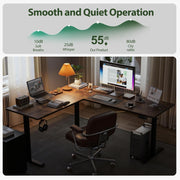 Agilestic L Shaped Standing Desk 63 x 55 inch Adjustable Height, Electric Corner Standing Desk, Sit Stand Computer Table with Splice Board, Rustic Brown