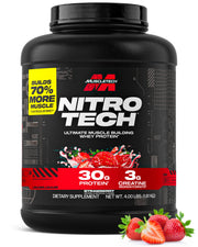 Muscletech Whey Protein Powder (Milk Chocolate, 2 Pound) - Nitro-Tech Ultimate Muscle Building Formula with Whey Protein Isolate - 30g of Protein, 3g of Creatine & 6.8g of BCAA - Packaging May Vary