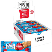 Nutri-Grain Breakfast Bars, Made with 14g Whole Grains, Snack Bars, Strawberry, 24.8oz Box (96 Count)