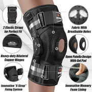 NEENCA Professional Knee Brace for Knee Pain, Hinged Knee Support with Patented X-Strap Fixing System, Medical for Pain Relief, Arthritis, Meniscus Tear, ACL, PCL, MCL, Runner, Sport -FSA/HSA Eligible