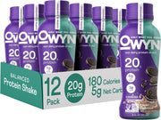 OWYN Only What You Need Plant Based Protein Shake, 20g Vegan Protein from Organic Pumpkin Seed, Flax, Pea Blend, Prebiotic Supplement, Superfood Greens, Gluten & Soy-Free (Cookies & Creamless)