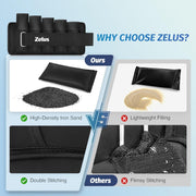 ZELUS 1 Pair Adjustable Ankle Weights, 2 4 6 8 10 lb Modularized Leg Weight Straps for Women Men, Weighted Ankle Weight Set with Removable Sandbags, 1-5 lb per Ankle Strap for Gym Yoga Jogging Walking