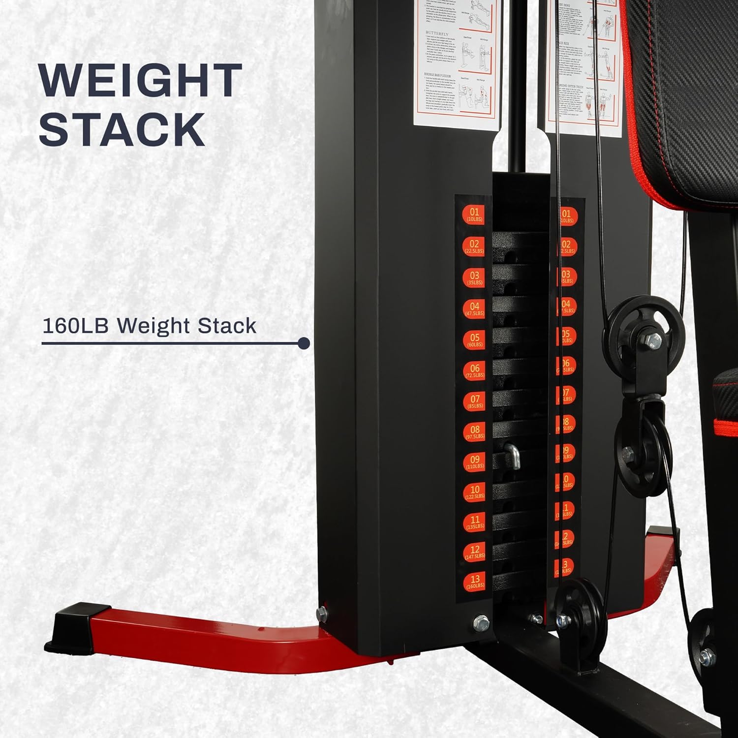 Home Gym, Workout Equipment with Leg Press, Exercise Equipment for Home with Pulley System, Home Gym Equipment for Full Body Strength Training, Preacher Curl and Leg